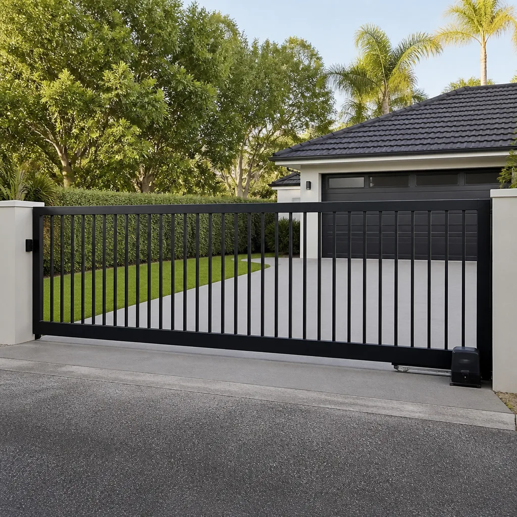 Sliding driveway gates